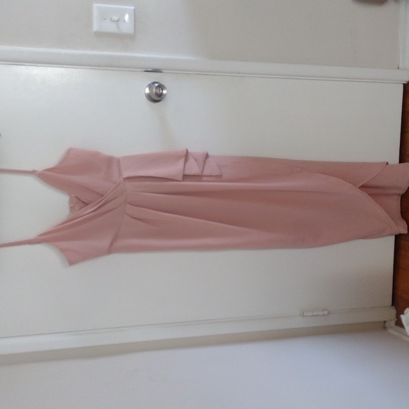 NWT Showpo Gave Me You Dress Blush Size 6 Maxi Wedding Formal Event Faux Wrap - Picture 4 of 15